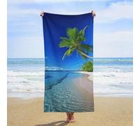 STVNKML Sea Sky Palm Tree Beach Towel 31"x63" Oversized Lightweight Towel for Adults, Travel, Pool, Gym & Sports Sand-Free Quick-Dry Bath Towel - Beach Essentials Accessories Vacation Gift