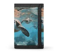 STVNKML Sea Turtle Wallet Men's Trifold Wallet And Coin Pocket Slim Card Holder Wallet for Men Money Clip