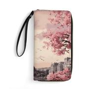 STVNKML Shih Tzu Dog And Flowers Womens Wallet Leather Coin Purse Clutch Wristlet Travel Long Wallets Card Organizer, Romantic Paris Tower, 19.7x10.5cm, Modern
