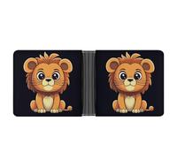 STVNKML Shih Tzu Dog Leather Bifold Wallet with 2 Hidden Pockets 6 Card Slots Slim Wallets for Cash, Cards, And ID, Cute cartoon lion, One Size, Modern