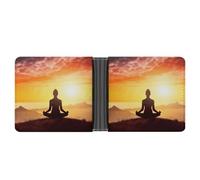 STVNKML Shih Tzu Dog Leather Bifold Wallet with 2 Hidden Pockets 6 Card Slots Slim Wallets for Cash, Cards, And ID, Yoga Meditation, One Size, Modern