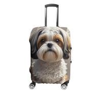 STVNKML Shih Tzu Dog Suitcase Covers for Luggage - Elastic Luggage Cover Protector, Double-sided Washable Suitcases Sleeve for 19-32 Inch Luggage, white, XL, Shih Tzu Dog