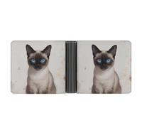 STVNKML Siamese Cat Art Leather Bifold Wallet with 2 Hidden Pockets 6 Card Slots Slim Wallets for Cash, Cards, And ID