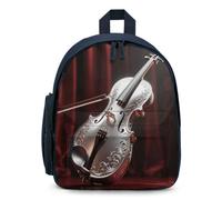STVNKML Silver Violin Backpack 12.6 Inch Casual Daypack with Multi-Pockets BookBag for Daily Essentials, Blue, One Size