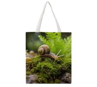 STVNKML Snail Crawling Canvas Tote Bag for Women Cute Stylish Shoulder Bag Reusable Shopping Bags for Daily