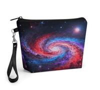 STVNKML Space Nebula Swirl Travel Makeup Bag Large Capacity Toiletry Bag with Handle - Waterproof PU Leather Cosmetic Organizer Bags