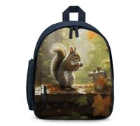 STVNKML Squirrel Eats Nuts Backpack 12.6 Inch Casual Daypack with Multi-Pockets BookBag for Daily Essentials, Blue, One Size