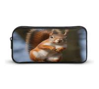 STVNKML Squirrel Funny Animal Pencil Case - Large Aesthetic Makeup Bag Multi-Purpose Pencil Pouch Cute Cosmetic Bag with Zipper Closure for Office, Home, Study & Travel