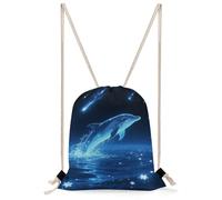 STVNKML Star - Swimming Dolphin Drawstring Backpack Sport Gym Bags Yoga Shopping Travel Casual Daypacks for Women Men