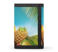 STVNKML Summer Parrot Pineapple Birds Wallet Men's Trifold Wallet And Coin Pocket Slim Card Holder Wallet for Men Money Clip