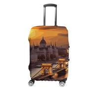 STVNKML Sunset in Budapest Suitcase Covers for Luggage - Elastic Luggage Cover Protector, Double-sided Washable Suitcases Sleeve for 19-32 Inch Luggage, white, L, Sunset in Budapest