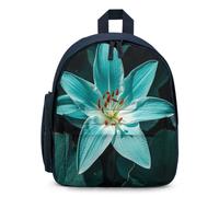 STVNKML Teal Lily Backpack 12.6 Inch Casual Daypack with Multi-Pockets BookBag for Daily Essentials, Blue, One Size