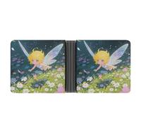 STVNKML Teton Prairie Leather Bifold Wallet with 2 Hidden Pockets 6 Card Slots Slim Wallets for Cash, Cards, And ID, Yellow - haired Elf, One Size, Modern