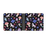 STVNKML Teton Prairie Leather Bifold Wallet with 2 Hidden Pockets 6 Card Slots Slim Wallets for Cash, Cards, And ID, Veggie & Poultry Print, One Size, Modern