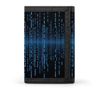 STVNKML The Blue Binary Matrix Wallet Men's Trifold Wallet And Coin Pocket Slim Card Holder Wallet for Men Money Clip