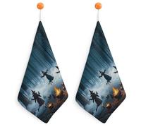 STVNKML The Witch of The Forest Hand Towels for Bathroom - 2PCS Kitchen Towels Super Absorbent & Fast Drying Dish Towels Microfiber Cleaning Rags with Hanging Loop - Kitchen Bathroom Essentials