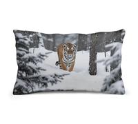 STVNKML Tiger Pillow Covers 8"x12" Double-Sided Soft Plush Pillowcase Square Cushion Case with Hidden Zipper for Sofa Bed Chair, Farmhouse Holiday Decor, Home Gift