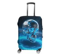 STVNKML Transparent Energy Metal Skull Suitcase Covers for Luggage - Elastic Luggage Cover Protector, Double-sided Washable Suitcases Sleeve for 19-32 Inch Luggage, white, XL, Transparent Energy Metal