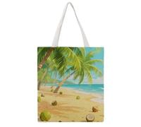 STVNKML Tropical Beach Canvas Tote Bag for Women Cute Stylish Shoulder Bag Reusable Shopping Bags for Daily