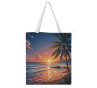 STVNKML Tropical Beach Palm Tree Canvas Tote Bag for Women Cute Stylish Shoulder Bag Reusable Shopping Bags for Daily
