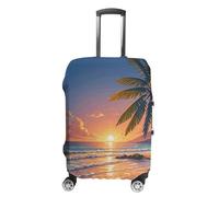 STVNKML Tropical Beach Palm Tree Suitcase Covers for Luggage - Elastic Luggage Cover Protector, Double-sided Washable Suitcases Sleeve for 19-32 Inch Luggage, white, L, Tropical Beach Palm Tree