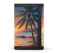 STVNKML Tropical Beach Palm Tree Wallet Men's Trifold Wallet And Coin Pocket Slim Card Holder Wallet for Men Money Clip