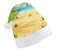 STVNKML Tropical Beach Santa Hat for Adults Christmas Hat Xmas Santa Hats Cap for Costumes Holiday Party Supplies