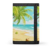 STVNKML Tropical Beach Wallet Men's Trifold Wallet And Coin Pocket Slim Card Holder Wallet for Men Money Clip