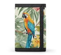 STVNKML Tropical Plants And Parrots Wallet Men's Trifold Wallet And Coin Pocket Slim Card Holder Wallet for Men Money Clip