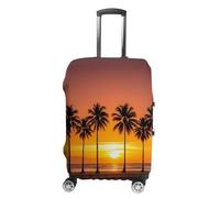 STVNKML Tropical Sunset Beach Suitcase Covers for Luggage - Elastic Luggage Cover Protector, Double-sided Washable Suitcases Sleeve for 19-32 Inch Luggage, white, Small, Tropical Sunset Beach