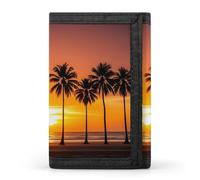 STVNKML Tropical Sunset Beach Wallet Men's Trifold Wallet And Coin Pocket Slim Card Holder Wallet for Men Money Clip