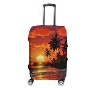 STVNKML Tropical Sunset Suitcase Covers for Luggage - Elastic Luggage Cover Protector, Double-sided Washable Suitcases Sleeve for 19-32 Inch Luggage, white, M, Tropical Sunset