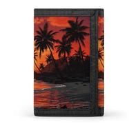 STVNKML Tropical Sunset Wallet Men's Trifold Wallet And Coin Pocket Slim Card Holder Wallet for Men Money Clip