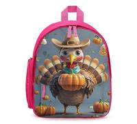 STVNKML Turkey Pumpkin Bird Backpack - 12.6 Inch Casual Daypack with Multi-Pockets BookBag for Daily Essentials, Pink, One Size, Daypack Backpacks