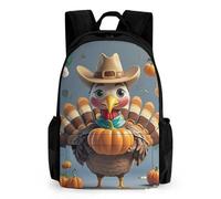 STVNKML Turkey Pumpkin Bird Backpack Travel Laptop Bag for Women Men, Lightweight Hiking Daypack with Pouch Pocket