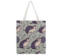 STVNKML Two Pugs Wearing Hats Canvas Tote Bag for Women - Cute Stylish Shoulder Bag, Reusable Shopping Bags for Daily, Opossum, 38x41cm