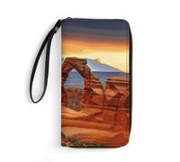 STVNKML Two Pugs Wearing Hats Womens Wallet Leather Coin Purse Clutch Wristlet Travel Long Wallets Card Organizer, Arches National Park, 19.7x10.5cm, Modern