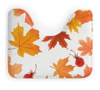 STVNKML U Shaped Toilet Rug Washable Non-Slip Bathroom Contour Rug Autumn Maple Leaves Quick Dry Coral Fleece Bath Room Floor Mat Absorbent Soft Toilet Mat Ultra Thin Bathroom Mats 16x20 Inch