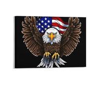 STVNKML USA Flag Patriotic Eagle Wall Art for Living Room Boho Decor