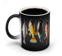 STVNKML Various Type of Fishing Baits Color Changing Mug 11oz Heat Activated Coffee Mug Novelty Cup with Funny Designs Magic Ceramic Mugs for Christmas Gift Birthday Wedding