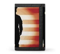 STVNKML Various Type of Fishing Baits Slim Wallets for Men Money Clip Card Holder Wallet Men's Trifold Wallet And Coin Pocket, Soldier Saluting America Flag, One Size, Modern