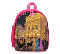 STVNKML Vienna Opera House Backpack 12.6 Inch Casual Daypack with Multi-Pockets BookBag for Daily Essentials, Pink, One Size