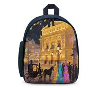 STVNKML Vienna Opera House Backpack 12.6 Inch Casual Daypack with Multi-Pockets BookBag for Daily Essentials, Blue, One Size