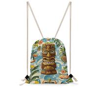 STVNKML Vintage Aloha Tiki Pattern Drawstring Backpack Sport Gym Bags Yoga Shopping Travel Casual Daypacks for Women Men