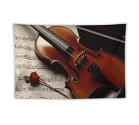 STVNKML Violin Sheet Music Tapestry, Boho Wall Hanging, Vibrant Psychedelic Tapestry, Aesthetic Home Wall Dorm Decor, Personalized Background Banner for Bedroom, Dorm Decor & Gift 40"x60"