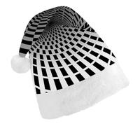 STVNKML Visual Illusion Santa Hat for Adults Christmas Hat Xmas Santa Hats Cap for Costumes Holiday Party Supplies