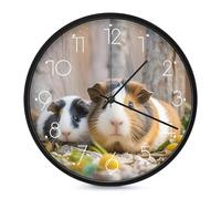 STVNKML Wall Clock, Cute GuineaPig Wall Clocks for Living Room Decor Kitchen Clocks Wall - 10 Inch Round Bathroom Wall Clock Silent Non-Ticking