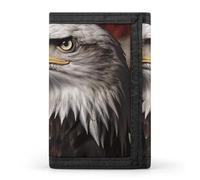 STVNKML Watercolor Giraffes Slim Wallets for Men Money Clip Card Holder Wallet Men's Trifold Wallet And Coin Pocket, Bald Eagle US Flag Pictures, One Size, Modern