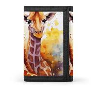 STVNKML Watercolor Giraffes Slim Wallets for Men Money Clip Card Holder Wallet Men's Trifold Wallet And Coin Pocket, Watercolor Giraffes, One Size, Modern