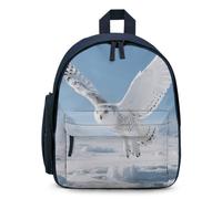 STVNKML White Snowy Owl Backpack 12.6 Inch Casual Daypack with Multi-Pockets BookBag for Daily Essentials, Blue, One Size